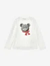 Monnalisa Sequin Teddy Bear T-shirt In Multi