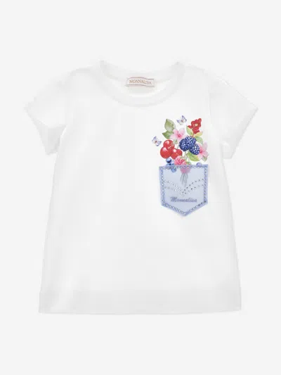 Monnalisa Kids'  Girls Fruit Pocket T-shirt In White