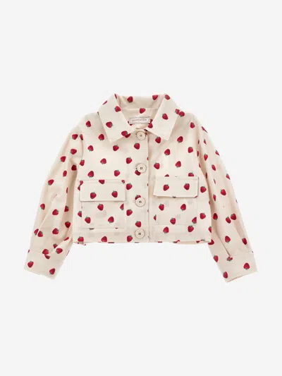 Monnalisa Kids' Girls Gabardine Jacket In Beige