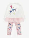 Monnalisa Girls Gem Print Leggings Set In Multi