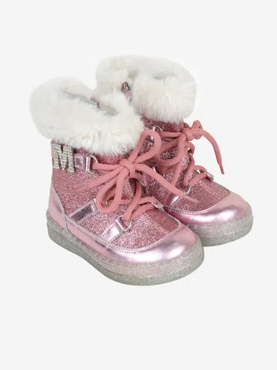 Monnalisa Babies' Girls Glitter Snow Boots Eu 20 Uk 4 Pink