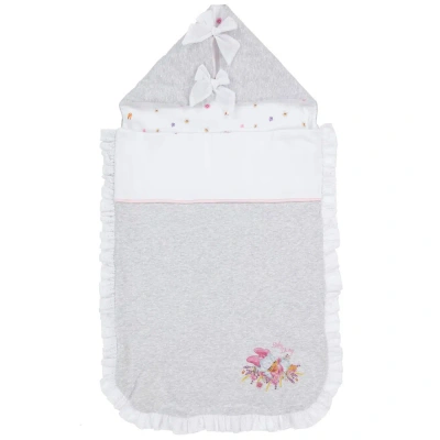 Monnalisa Girls Grey Cotton Baby Nest (73cm)