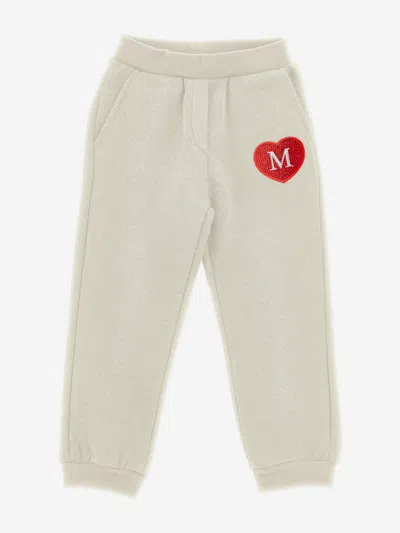 Monnalisa Babies' Girls Heart Logo Joggers In Neutral