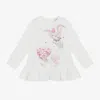 Monnalisa Girls Ivory Disney Cotton Tunic Top In Ivory