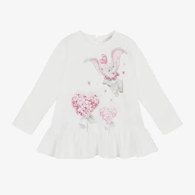 Monnalisa Babies' Girls Ivory Disney Cotton Tunic Top