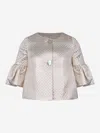 Monnalisa Girls Jacket - Metallic Quilted Jacket S 14 Yrs Gold In Gold