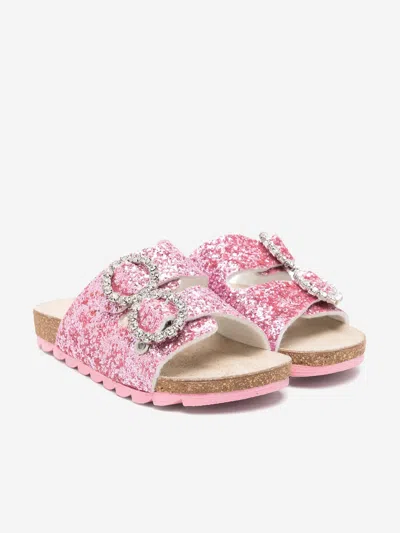 MONNALISA MONNALISA GIRLS JEWEL BUCKLE GLITTER SANDALS