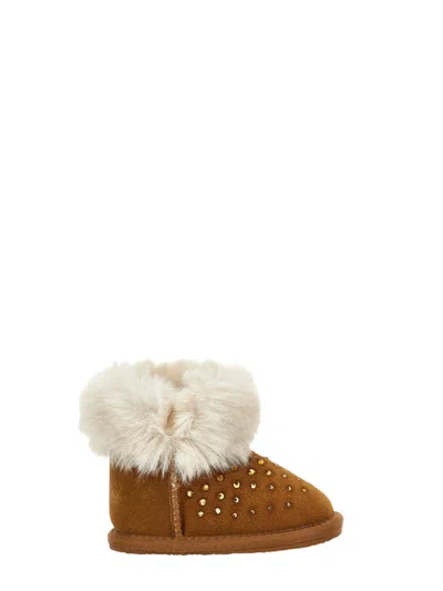 Monnalisa Girls' Leather Boots In Brown