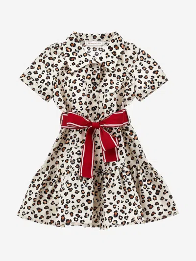 Monnalisa Kids'  Girls Leopard Shirt Dress In Beige