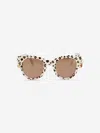 Monnalisa Girls Leopard Sunglasses With Case In Multicoloured