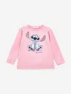 Monnalisa Stitch T-shirt Mit Strasssteinen In Pink