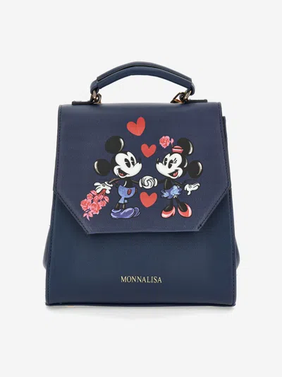 Monnalisa Kids' Girls Mickey And Minnie Backpack In Blue