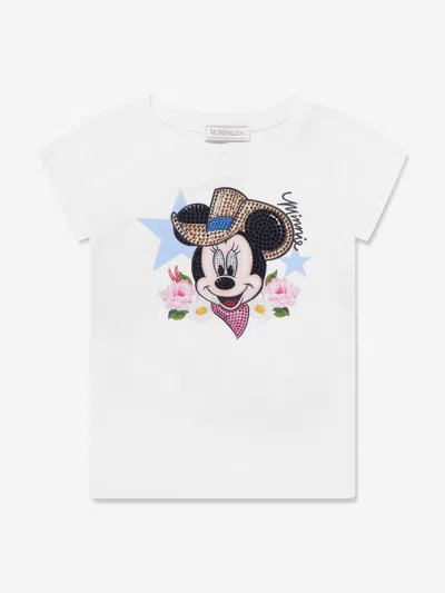 Monnalisa Kids' Girls Minnie Mouse Rodeo T-shirt In White
