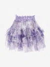 Monnalisa Printed Tulle Skirt In Ivory