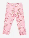 Monnalisa Girls Peach Blossom Leggings In Pink