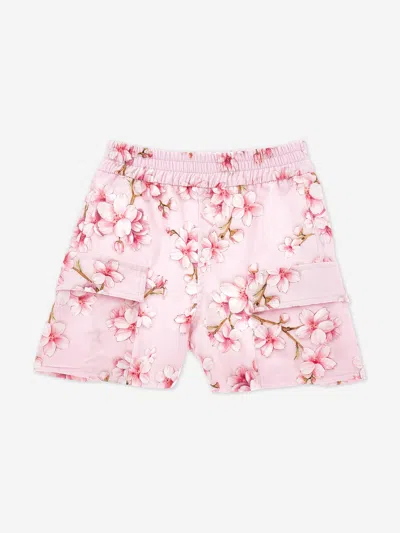 Monnalisa Kids' Girls Peach Blossom Shorts In Pink