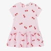 Monnalisa Bow-print Dropped-waist Dresss In Pink