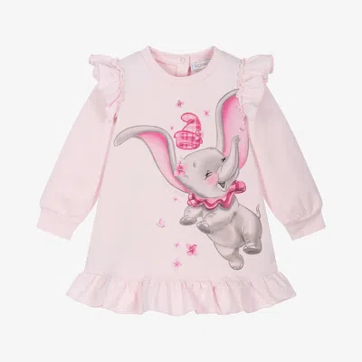 Monnalisa Girls Pink Cotton Disney Dress
