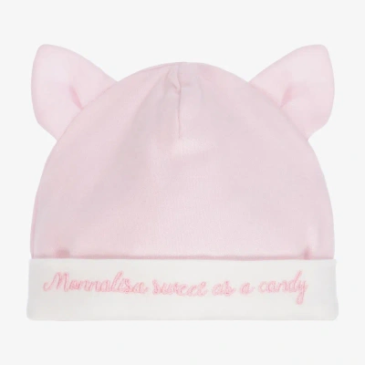 Monnalisa Babies' Girls Pink Cotton Jersey Hat