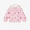 Monnalisa Floral-print Zip-up Hoodie In Pink