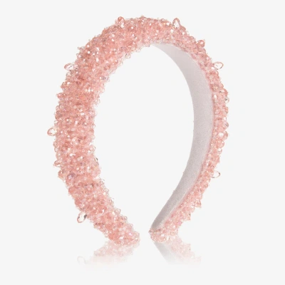 Monnalisa Kids' Girls Pink Crystal Hairband