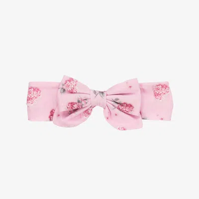 Monnalisa Babies' Girls Pink Floral Cotton Headband