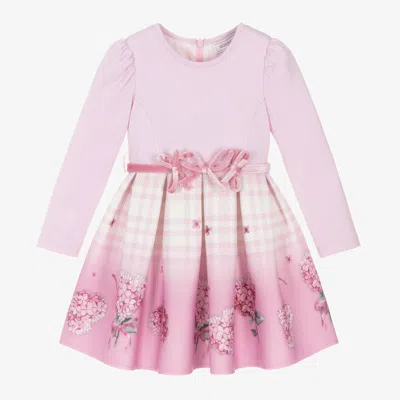 Monnalisa Babies' Girls Pink Floral Hearts Dress