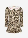 Monnalisa Girls Print Viscose Dress 11 Yrs Multicoloured In Multicoloured