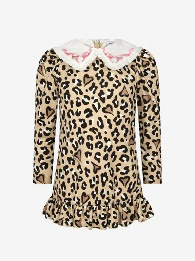 Monnalisa Babies' Girls Print Viscose Dress 11 Yrs Multicoloured