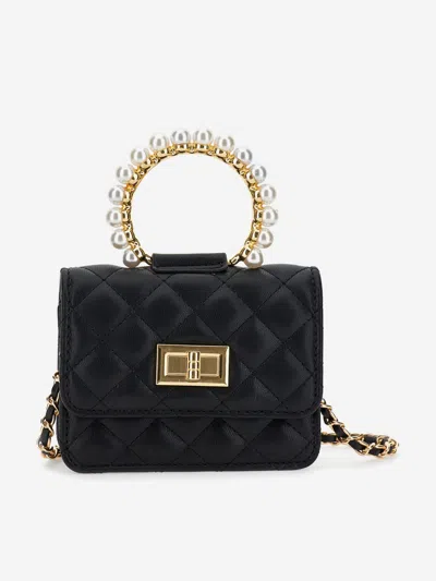 Monnalisa Kids' Girls Quilted City Handbag In Black