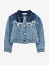 Monnalisa Fleece Jeans Jacket In Blue