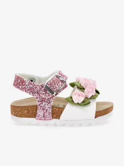Monnalisa Kids'  Girls Rose Glitter Sandals In Pink
