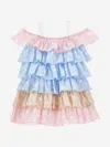 Monnalisa Girls Ruffle Sundress In Multicoloured