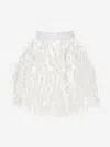 Monnalisa A-line Satin Skirt In Ivory