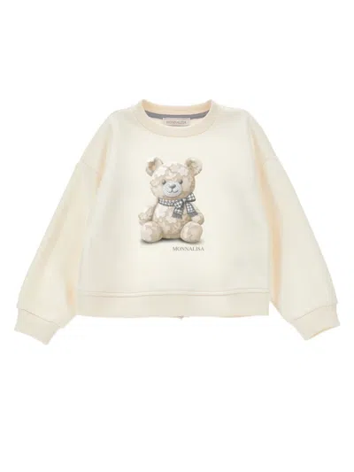 Monnalisa Girls' Soft Knit Sweater In Ivory