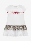 Monnalisa Girls Spotted Ruffle Dress In White