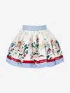 Monnalisa Floral-print Flared Skirt In White