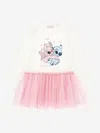Monnalisa Girls Stitch And Angel Dress In Pink