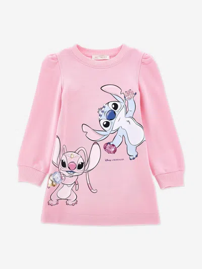 MONNALISA GIRLS STITCH AND ANGEL SWEATER DRESS