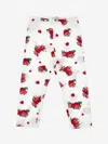 Monnalisa Strawberry Print Jersey Leggings In White