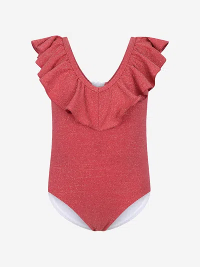 Monnalisa Babies' Girls Swimsuit - Ruffswimsuit 4 Yrs Red