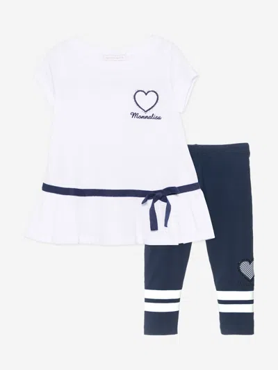 Monnalisa Babies'  Girls T-shirt And Leggings Set In White