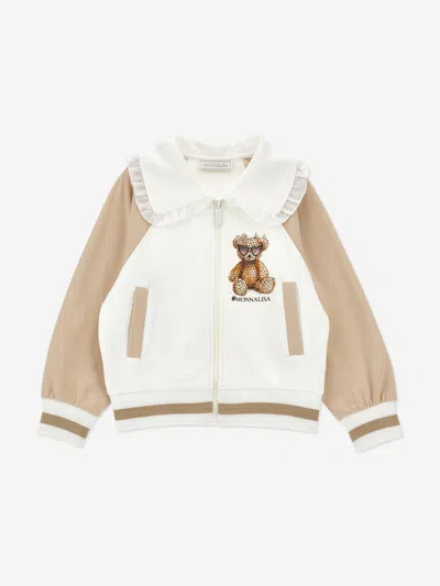 Monnalisa Kids' Teddy  Two-tone Sweatshirt In Multi