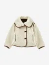 Monnalisa Plush Coat With Buttons In White