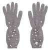 MONNALISA GIRLS TEEN GREY KNIT PEARL GLOVES