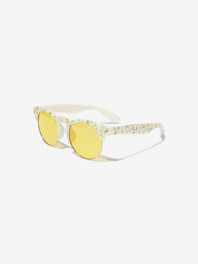 Monnalisa Babies' Girls Tulip Sunglasses With Case In Yellow