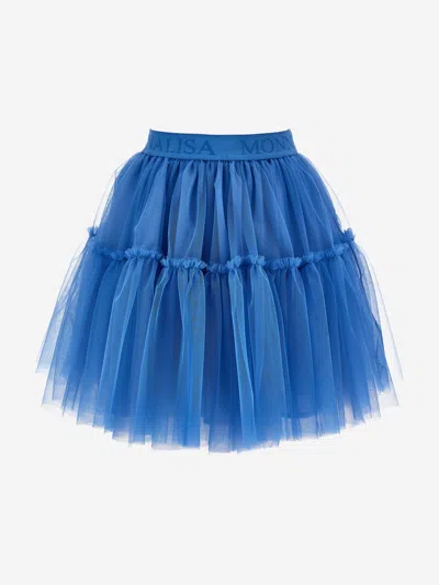 Monnalisa Kids' Girls Tulle Tutu Skirt In Blue