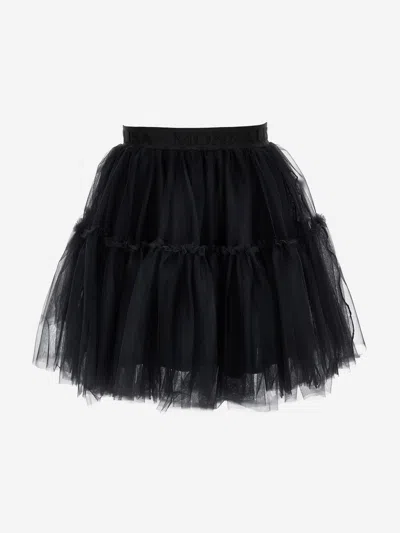Monnalisa Kids'   Silk-touch Tulle Skirt In Black