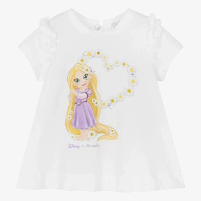 Monnalisa Babies' Girls White Cotton Disney T-shirt