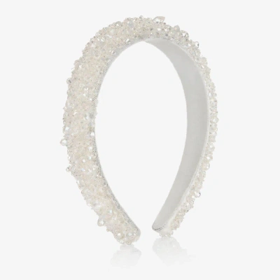 Monnalisa Kids' Girls White Crystal Hairband